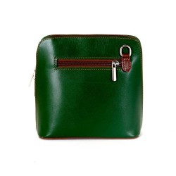 Малка дамска чанта модел CALDO италианска естествена кожа тъмно зелен